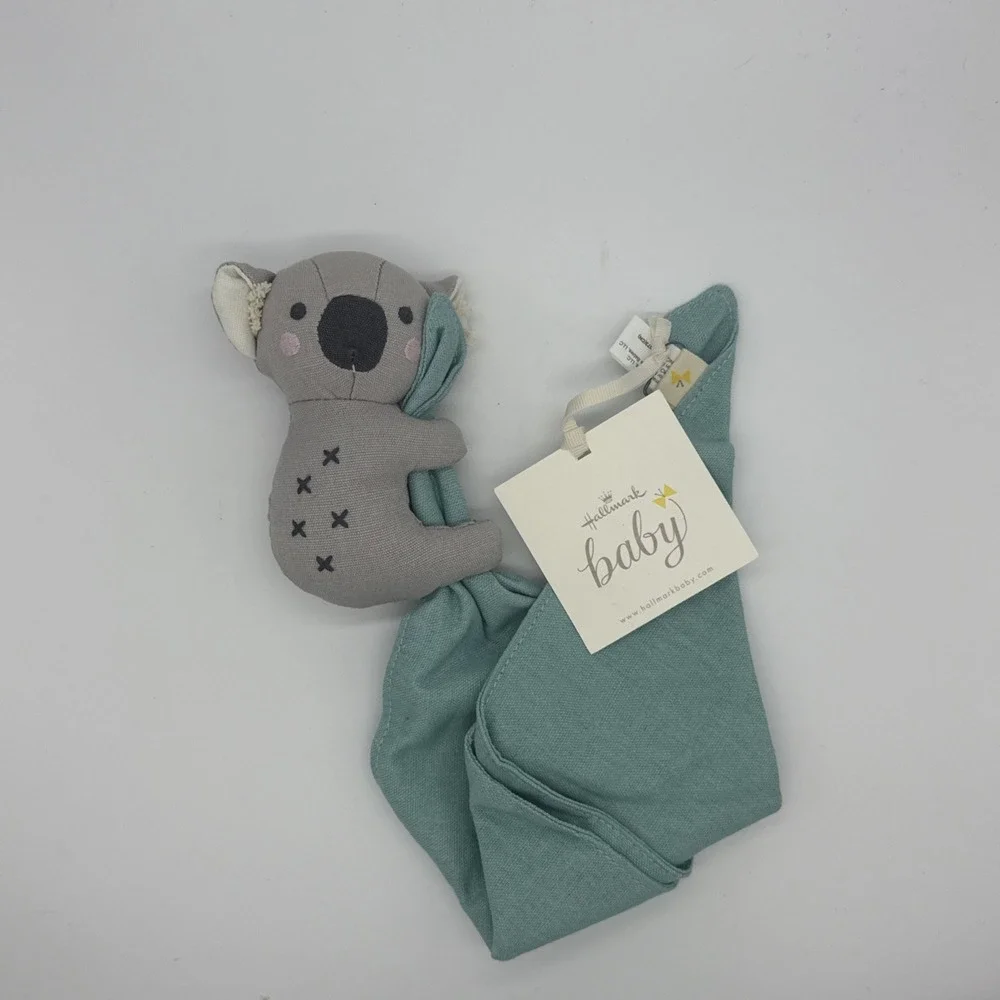 Hallmark Baby Koala Lovey Security Blanket Unisex OS Teal‎ Grey Plush New gift